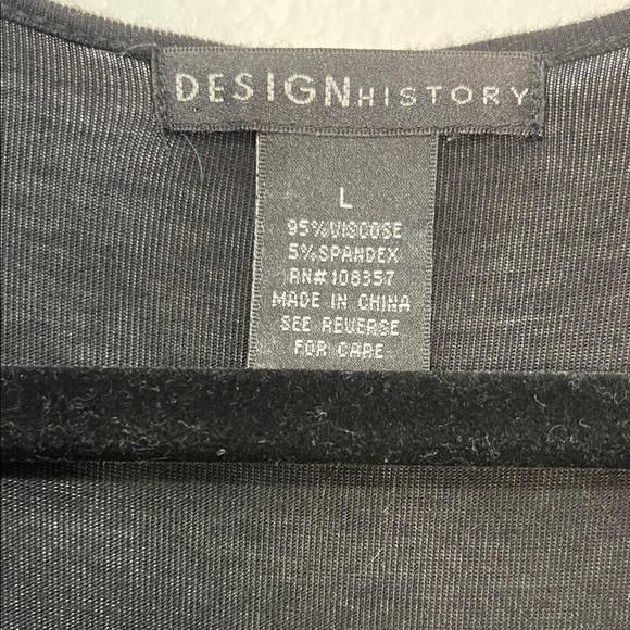 Design History Black Empire Waist Maxi Dress Embroidered Neckline Size Large - Picture 5 of 5